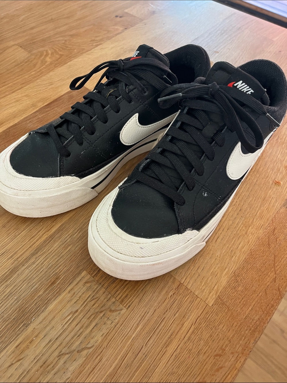 Nike Black and White Low-Top Athletic Sneakers